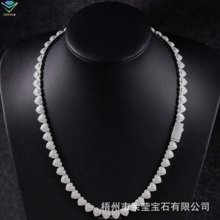 Cross-border New 10mm Love Shaped Full Mosang Diamond Necklace Versatile High-level Design Necklace Jewelry