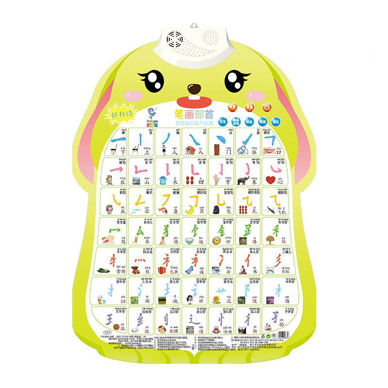 乐乐鱼 Rabbit, flip chart, cute toy, teaching brainteaser, with sound, early education