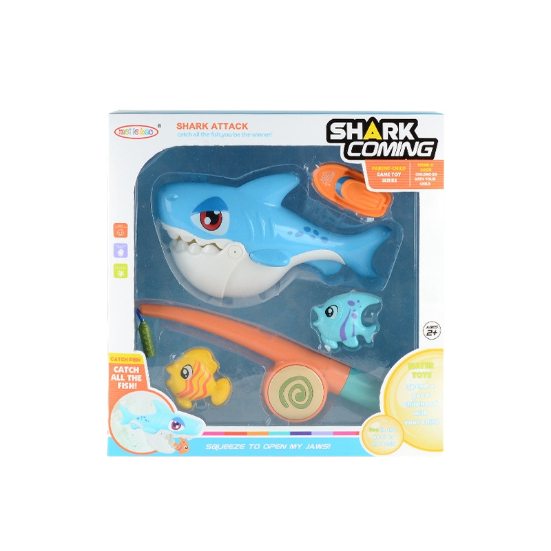 Juguetes de caña de pesca alegre de Amazon simulación transfronteriza caña de pesca infantil de 1 - 3 años de baño juguetes de agua