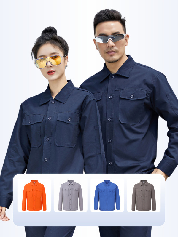 Todo algodón de alta densidad herramienta inclinada larga manga corta ropa de trabajo delgada logo personalizado piel transpiración ropa de trabajo succión ropa de protección laboral