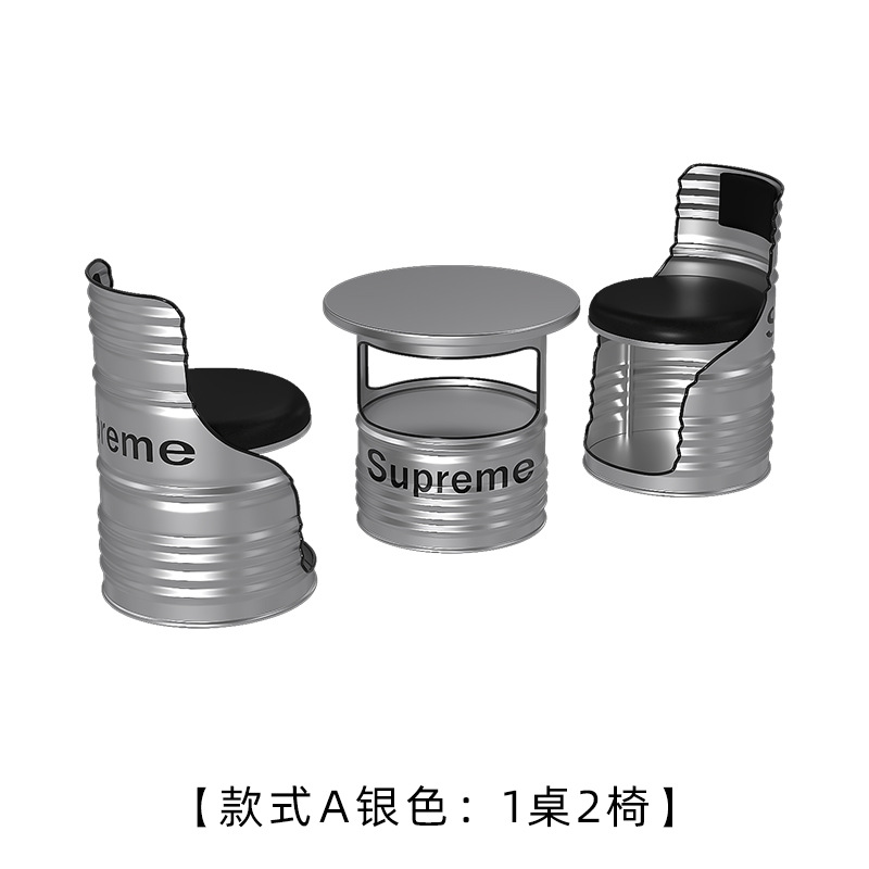 [스타일 A] 실버-1 개의 테이블과 2 개의 의자