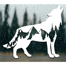 跨境反光车身贴 狼动物卡通贴纸汽车玻璃拉花树林植物贴 汽车用品