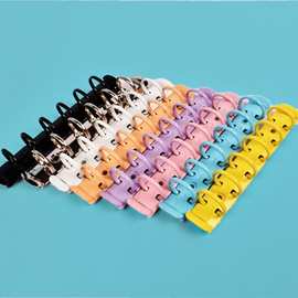 彩色活页夹A7A5A6圆形多规格金属活页夹6孔可拆卸装订夹文具配件