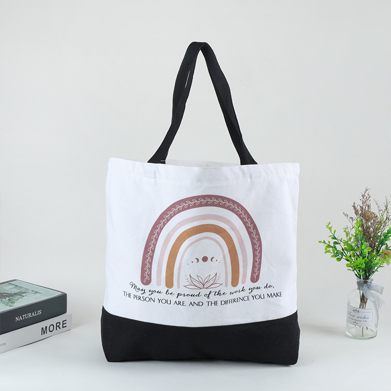 Bolsas de lona personalizadas logotipo de protección ambiental basura clasificación de promoción de protección ambiental portátil bolsa de lona personalizada bolsa de algodón