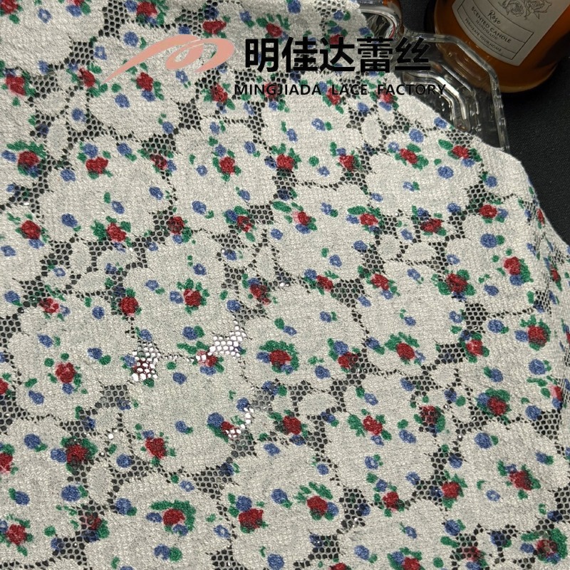 四面弹印花碎花裙子面料服装蕾丝布料现货批发