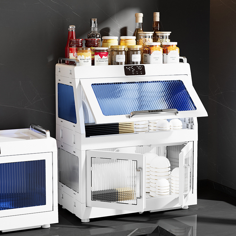 pequeño gabinete de desinfección para cocina doméstica multifuncional drenaje portacuenco de mesa tazón palillos platos tazas botellas de leche gabinete de almacenamiento