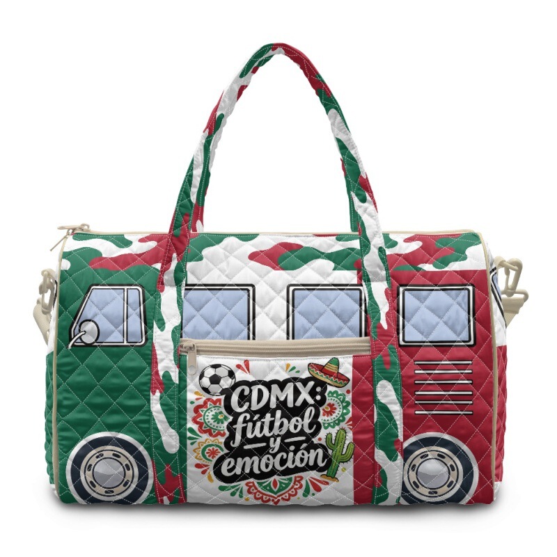 International World Cup-Themed Quilted Travel Bag with Prints from the Us, Canada, and Mexico, Large Capacity, Hand-Held and Cross-Body Sports Gym Bag International World Cup-Themed Quilted Travel Bag with Prints from the Us, Canada, and Mexico, Large Capacity, Hand-Held and Cross-Body Sports Gym Bag