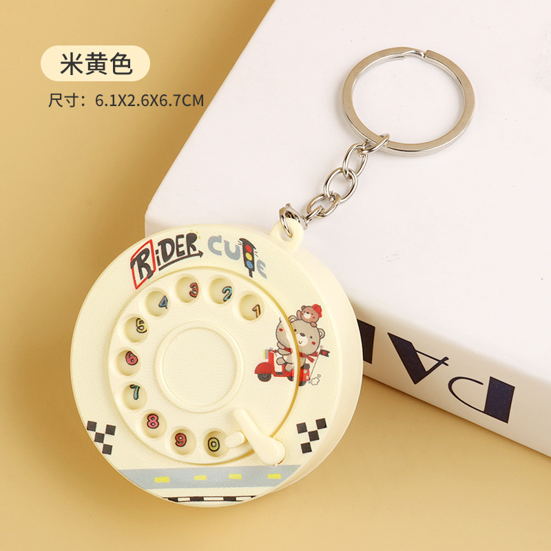 卡通趣味复古手摇电话机钥匙扣挂件解压发声玩具书包挂饰礼品批发|undefined