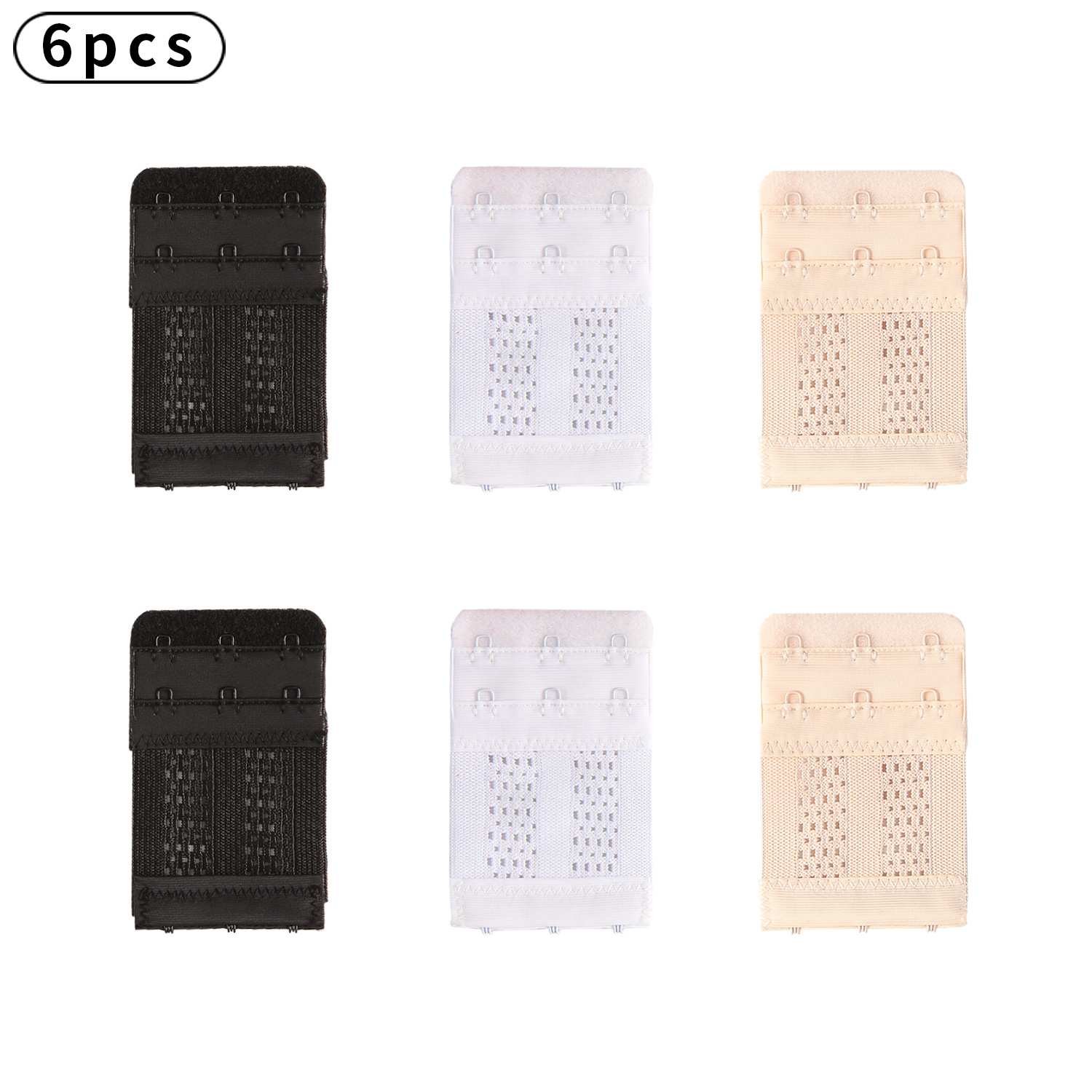 6pcs Elastic Spray paint Three buckle Underwear Lengthened buckle Bras Lengthened buckle Elastic force lengthen Hollow Extend the deduction