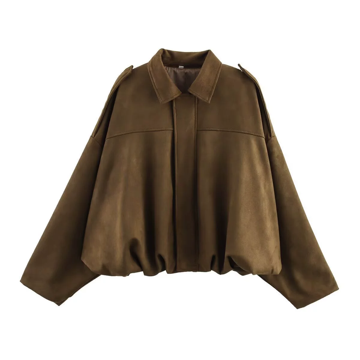Suede jacket with zipper, European style