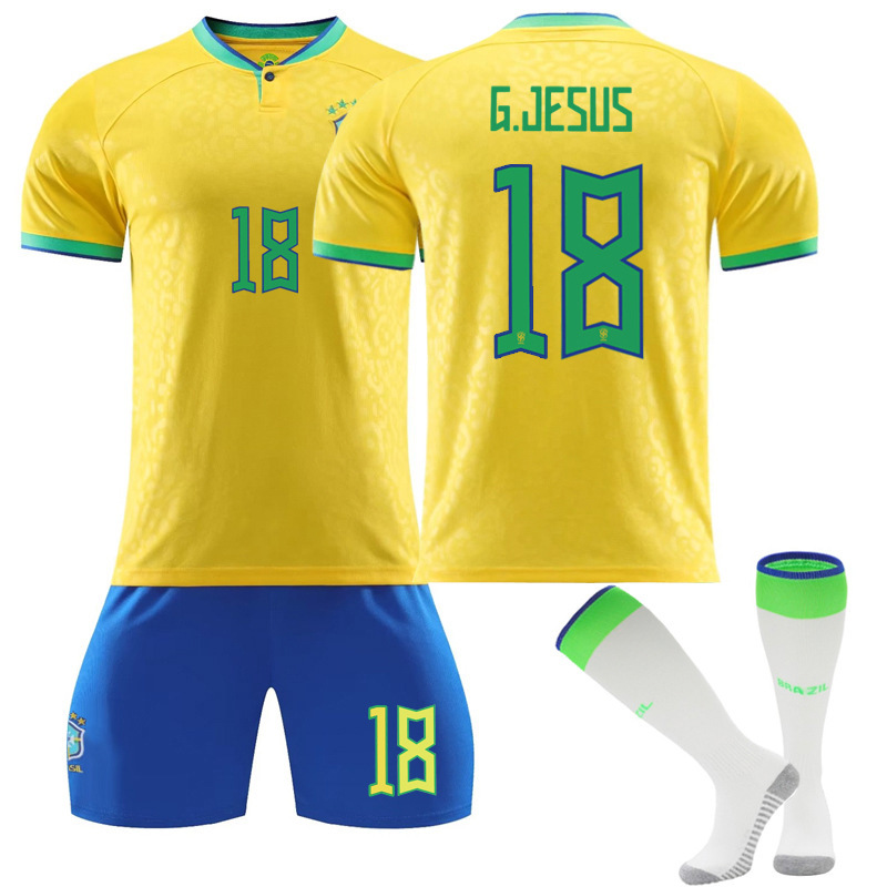 thumbnail image 1 of 2223 Brasil camiseta local No. 10 Neymar 20 Vinicius 9 Chalison 18 Jesús traje uniforme, 1 of 5