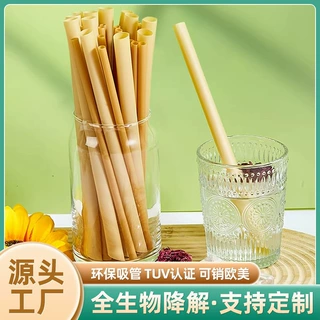 商用一次性PLA可全降解吸管批发 咖啡店奶茶店果汁酸奶尖头细吸管