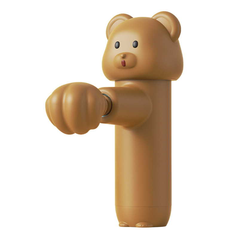 Nuevo Mini pistola de fascia con bolsillo de oso de dibujos animados, pequeño masajeador muscular eléctrico, artefacto de masaje de regalo para niñas