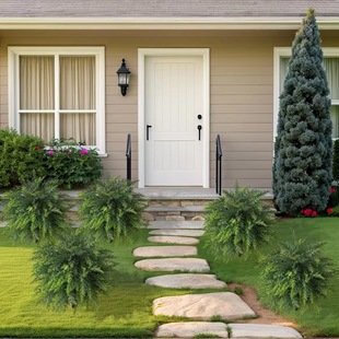Cross-Border Hot-Selling Simulated Pine Needle Ground Plugs, Artificial Green Plants, Cypress Leaves Decoration, Outdoor Garden Potted Flower Arrangements