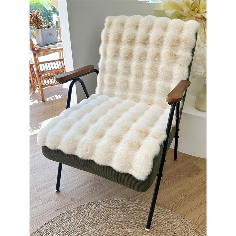 仿兔毛泡泡绒椅子坐垫办公室久坐屁股座垫餐椅垫加厚凳子垫沙发垫