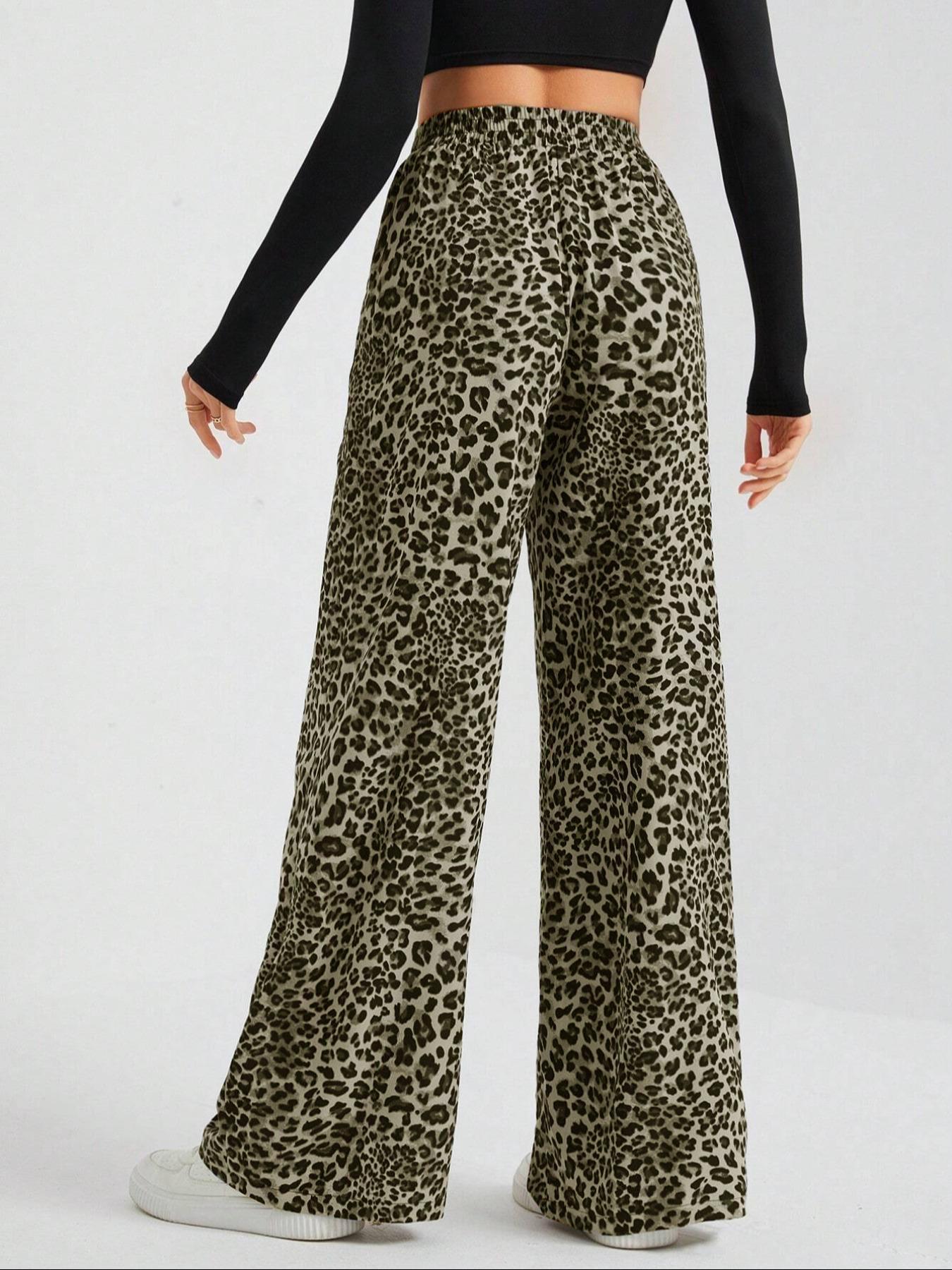 Vida byxor för kvinnor med leopardmönster höst och vinter_voghion.com