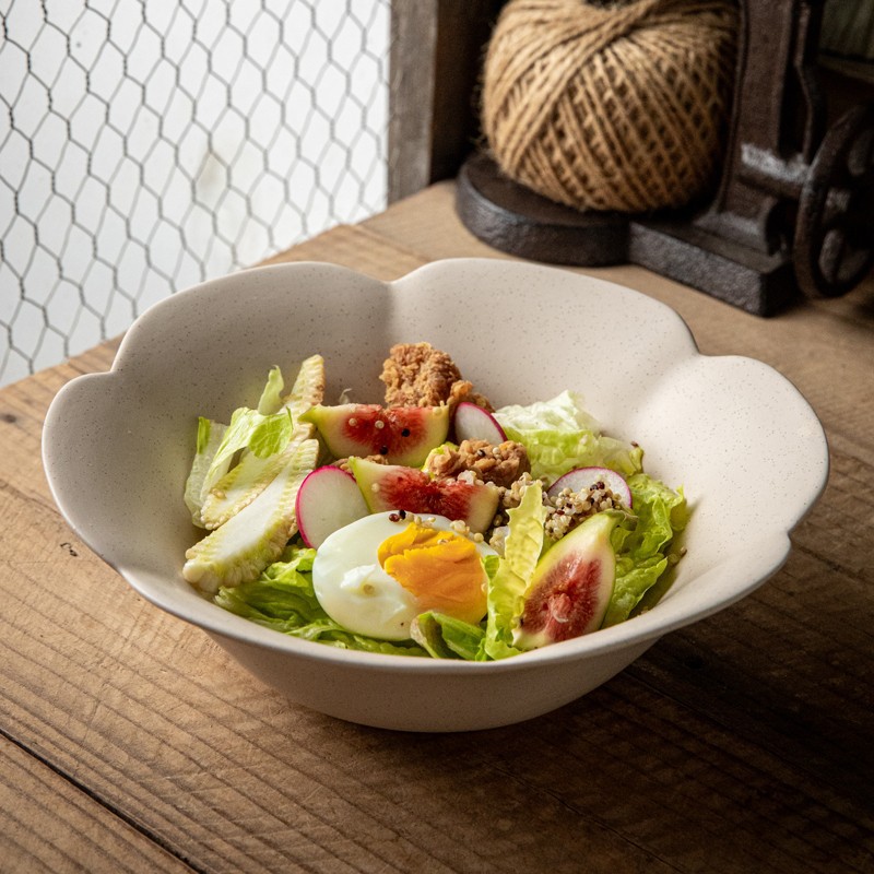 Ike bonito pétalos de 8 pulgadas cuencos de cerámica característicos cuencos de ensalada cuencos de fideos de color sólido cuencos de sopa exportación transfronteriza