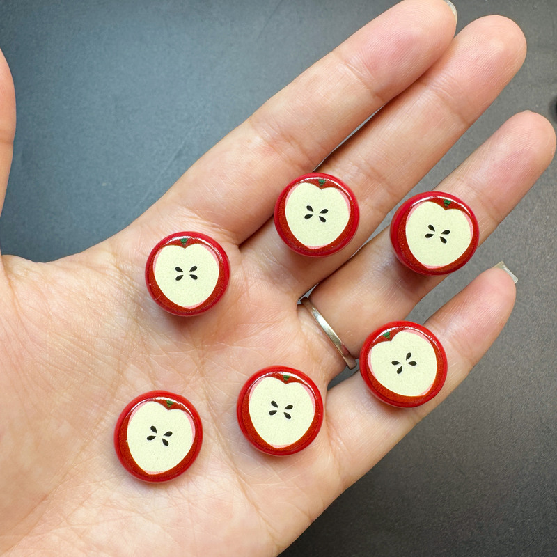 Apple Bracelet Accessories Braided Rope Acrylic Double-Sided High-Definition Printing Through-Hole Loose Beads DIY Handmade Beads