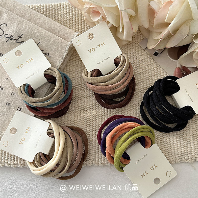 Super Soft 8 Pack ~ South Korea New Color System Early Autumn Morandi Color Towel Circle Daily All-match High Elastic Hair Rope Super Soft 8 Pack ~ South Korea New Color System Early Autumn Morandi Color Towel Circle Daily All-match High Elastic Hair Rope