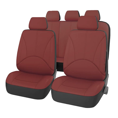seat covers 9-piece set | Universal seat cover - all-burgundy-five-seater-9-piece-set