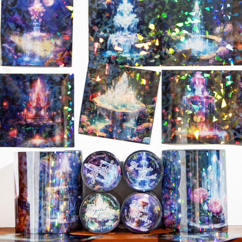 Yan JiChang cinta adhesiva de ciclo mágica serie de cuentos de hadas material forestal pegatinas de película flash pegatinas de base retro cinta adhesiva de contabilidad manual