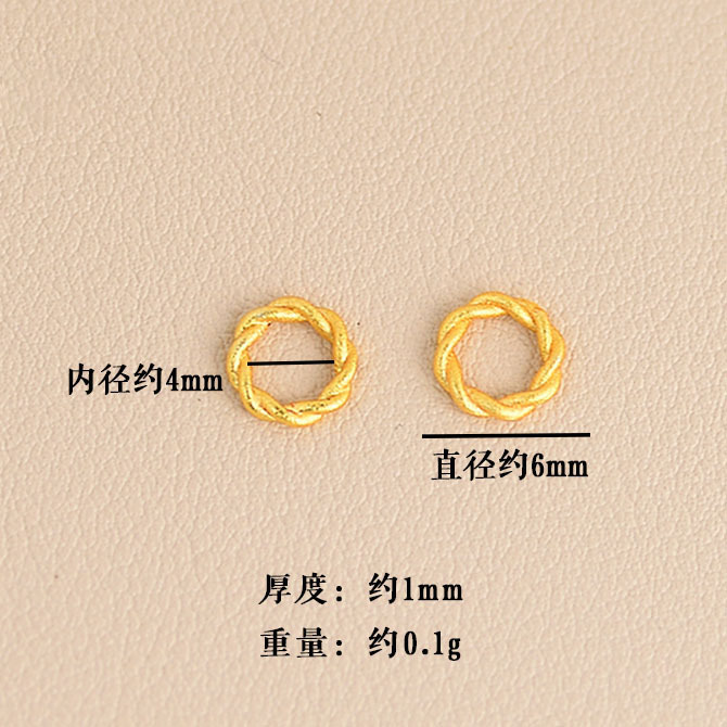 diy饰品配件麻花圈圆形隔圈圆圈隔片大孔片18k金手链闭口圈闭口环|undefined