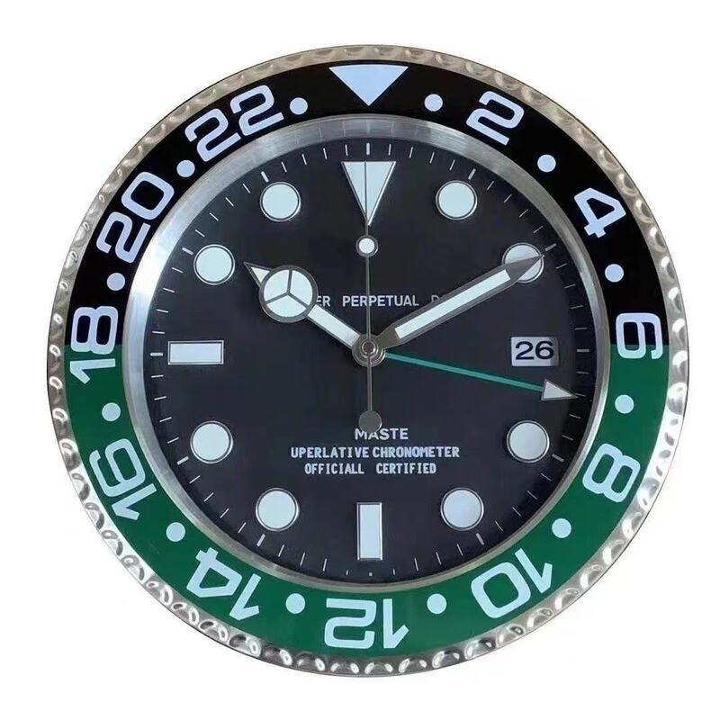 Fashionwallclock劳力水鬼迪通拿格林尼治系列金属14寸挂钟北欧|undefined
