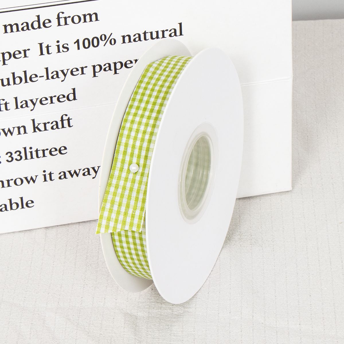 Doble cara cuadrícula cinta horneado embalaje cinta DIY adornos de cabello hechos a mano flores correa ramo correa material de decoración