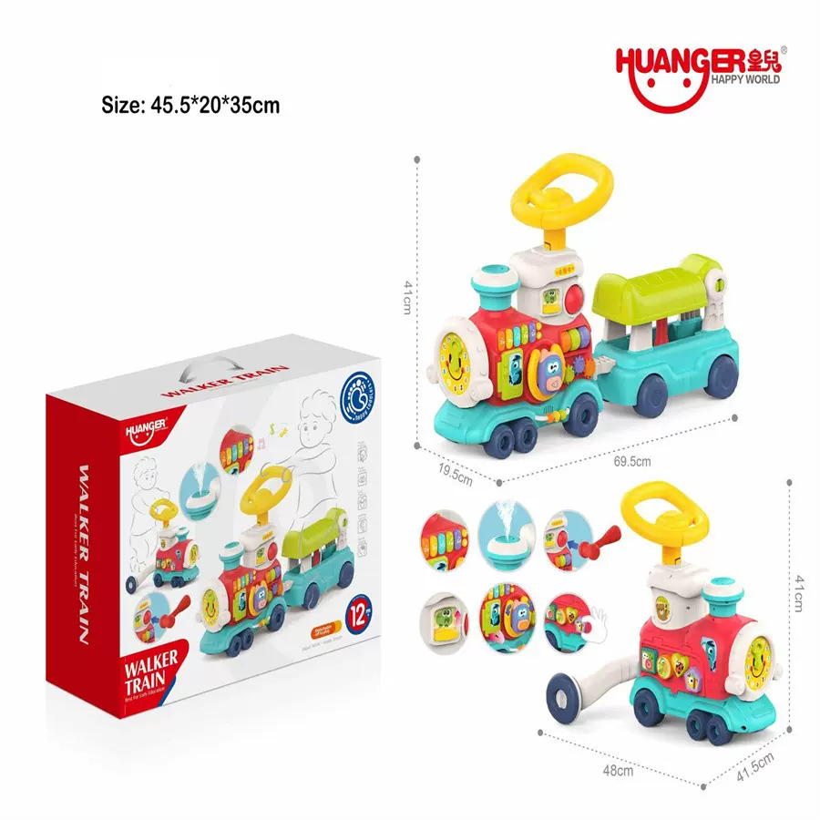 跨境宝宝学步车手推小火车造型早教多功能儿童助步车玩具推车批发