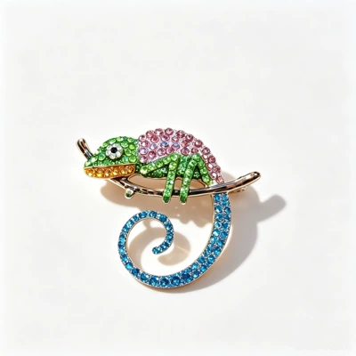 Women's Vintage Enamel Brooch, Yaxa sancaqları