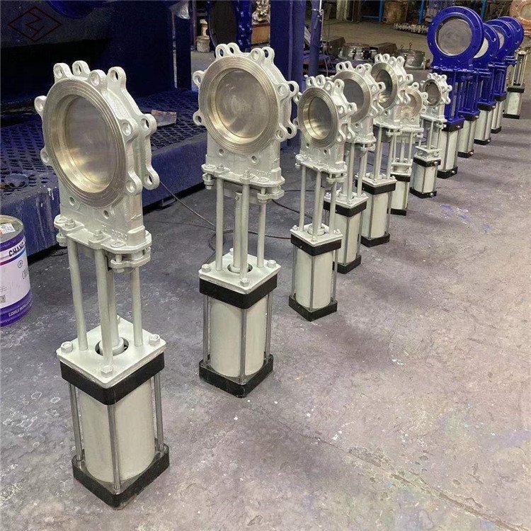 PZ673X-10P不锈钢气动明杆刀闸阀DN150 PZ673X 气动插板阀 渣浆阀