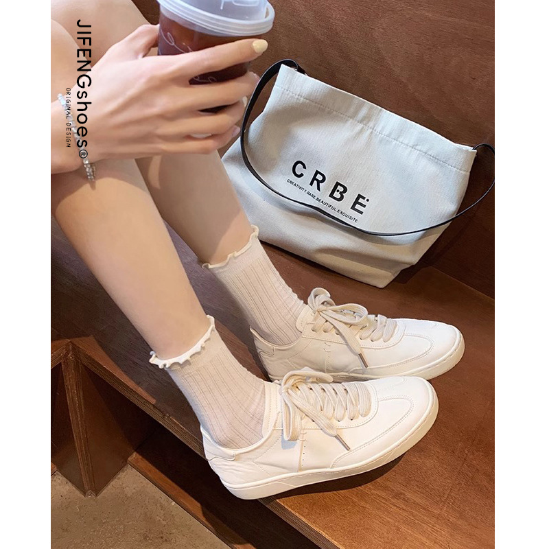 Summer breathable universal casual white sneakers with shoelaces…