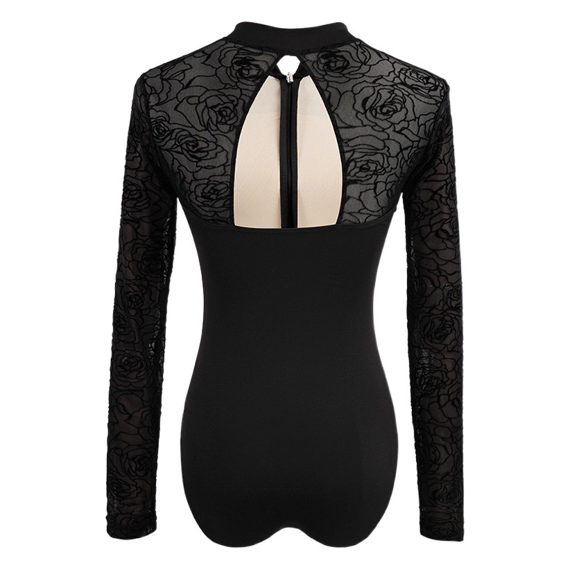 Traje de gimnasia para niñas y adultos, leotardo de ballet de terciopelo con cuello alto para otoño, traje moldeador para exámenes y práctica.