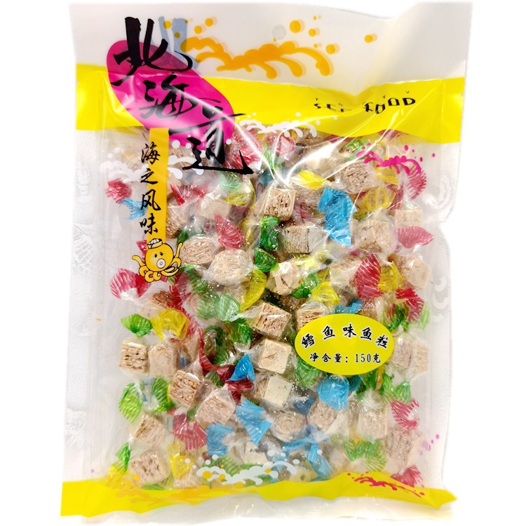 批发供应北海道式鳕鱼味鱼粒150g*24袋/箱上海全年常温其他自然派