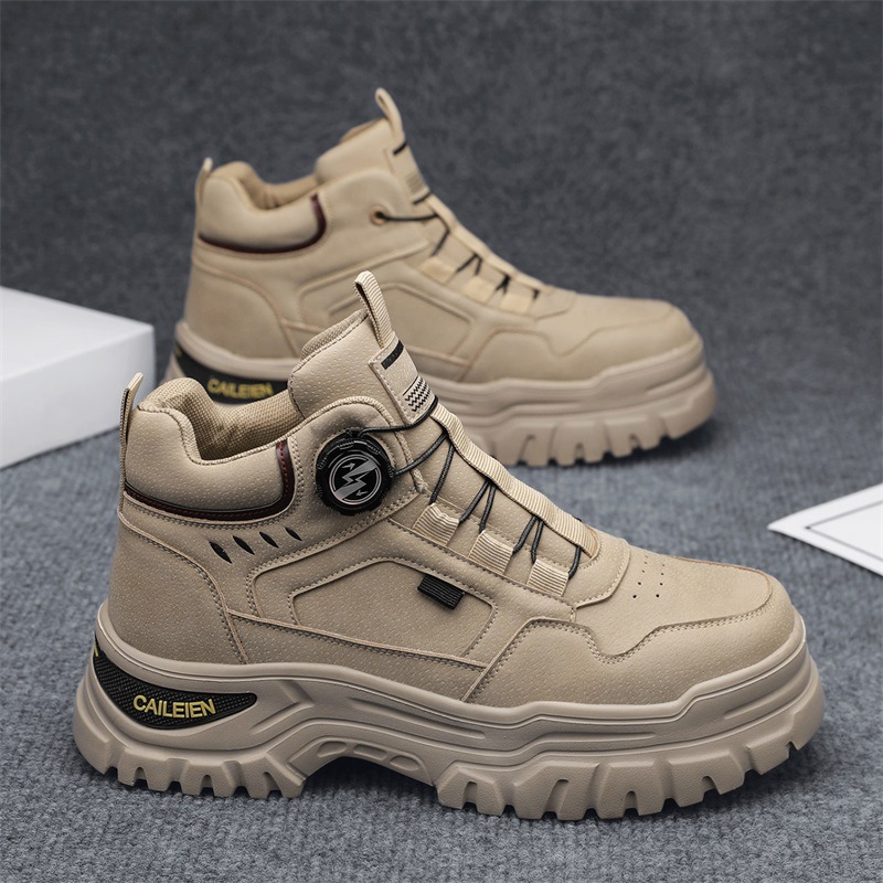 Zapatos masculinos de otoño, botas Martin de alta parte, zapatos de trabajo para hombres, ropa de trabajo antideslizante y resistente al desgaste, zapatos deportivos de ocio y protección laboral para hombres
