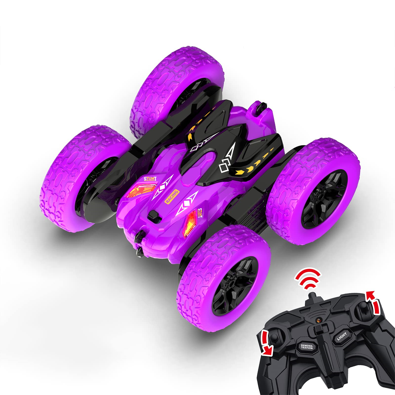 Amazon Kids Remote Control Vehicle Cross-border 2.4G doble cara acrobacias luces todoterreno 4WD rollover juguetes para niños