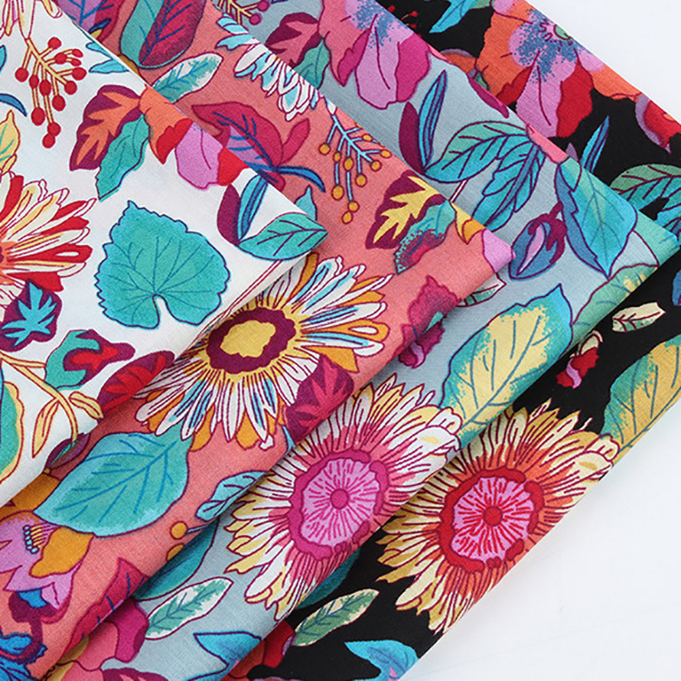 2021 floral activa impresión orgánica tela de vestido de algodón