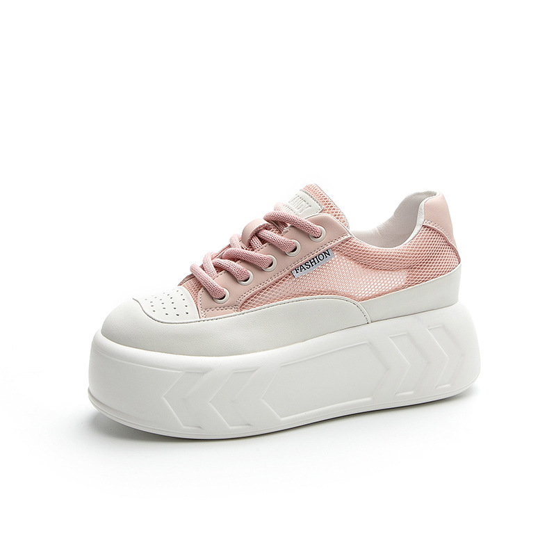 Giày sneaker nữ chunky đế dày da bò mùa xuân 2026 tăng chiều cao — M2315 Màu mơ, M2315 màu trắng, M2315-1 mặt lưới màu trắng, M2315-1 mặt lưới màu hồng