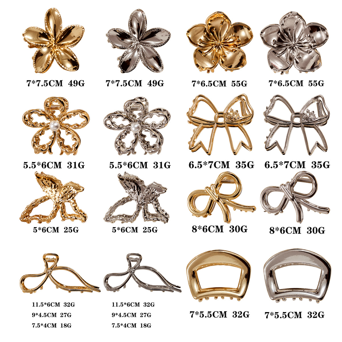 Vintage haarclip met schelp geometrisch design voor dames_voghion.com
