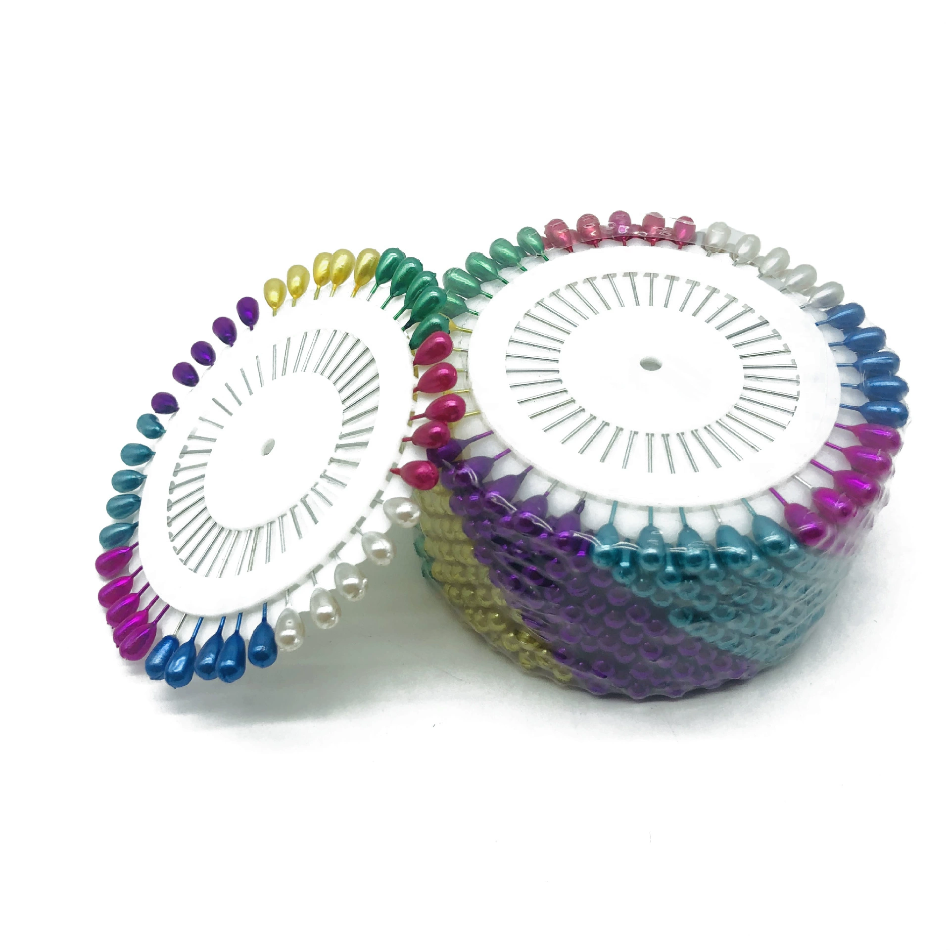 Производитель в наличии цветная грушевидная игольная пластина КАПЛЕВИДНАЯ перламутровая игла 0,6*40 мм Игла для позиционирования одежды перламутровая игла с большой головкой