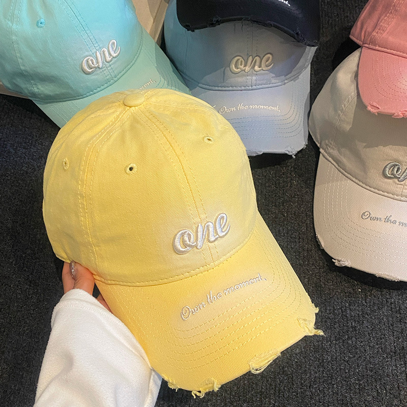 Coreano ins agujero letras sombrero de béisbol mujer 2025 nuevo sombrero de borde ancho grande perímetro de la cabeza para aumentar la profundización sombrero de béisbol