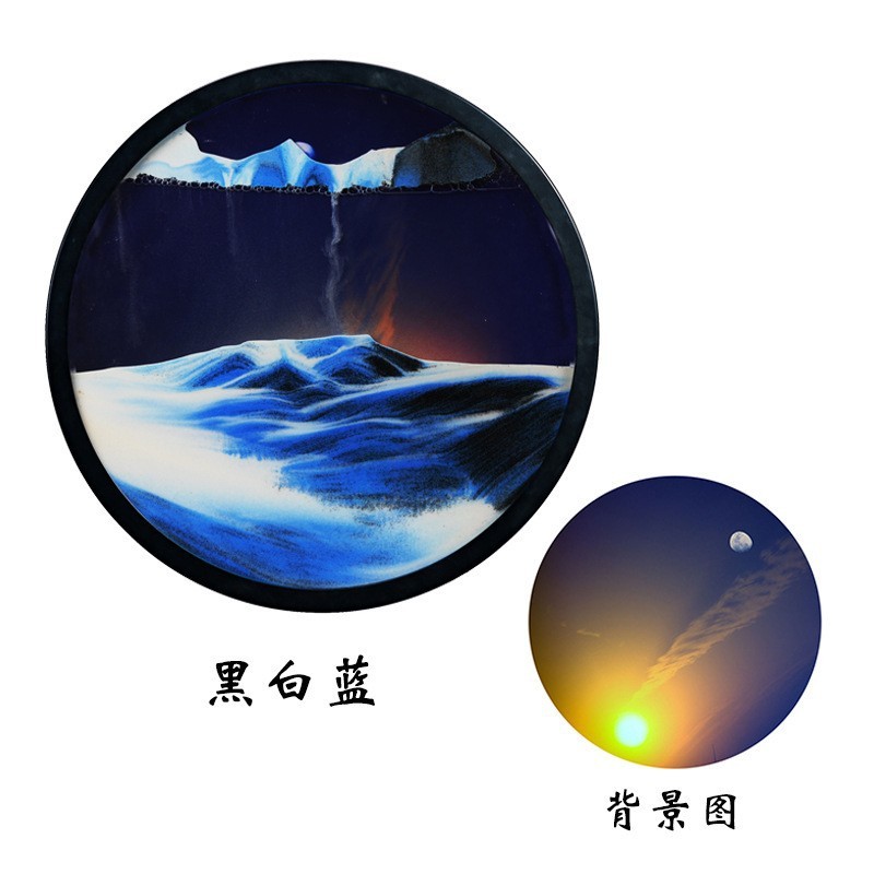 クリエイティブな写真の壁の装飾ラウンド回転流砂絵画砂時計工芸品テレビソファ背景壁ベッドサイド吊り絵画|undefined