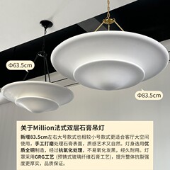 美式vc法式客厅餐厅石膏全铜吊灯设计师复古复古别墅卧室侘寂风灯