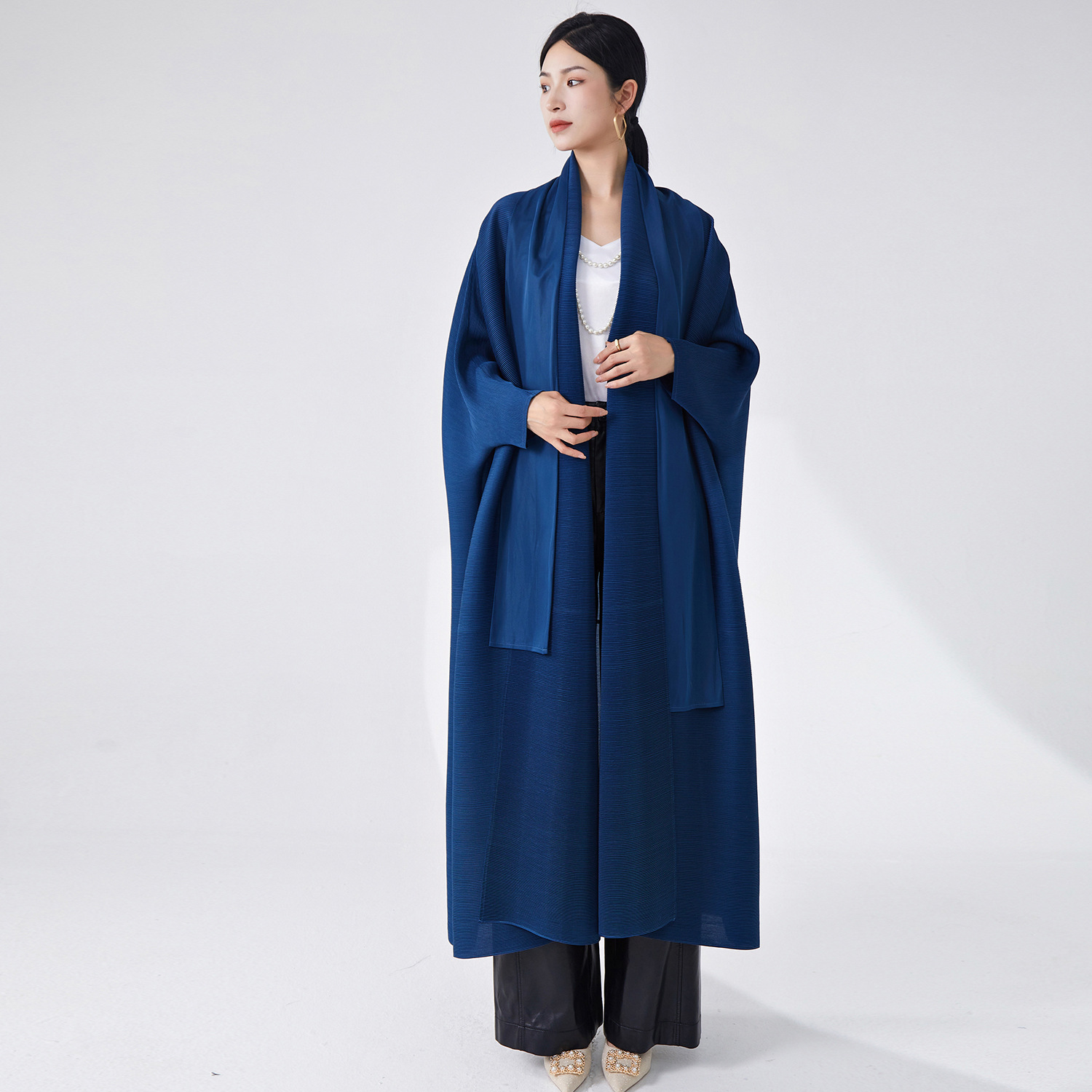 Foreign Trade Arab Clothing, High-end Muslim Women's Loose Plus-size Issey Miyake-style Large Robe Coat For Autumn_ecoleips.com
