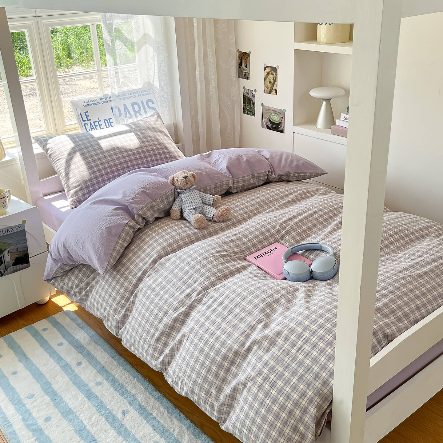 Ropa de cama de tres piezas de cama de dormitorio de algodón puro 1,5 m cama de algodón para estudiantes solteros cubierta de edredón 2025 nuevo estilo