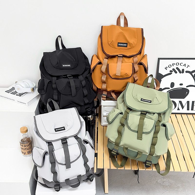 Outdoor Trendy Mountaineering Backpack Men's Multi-Functional Travel Hiking Backpack High-Looking Large-Capacity College Student Bag