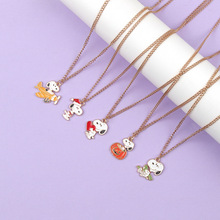 经典动画卡通史努比吊坠项链圣诞帽南瓜史努比毛衣链学生女项饰