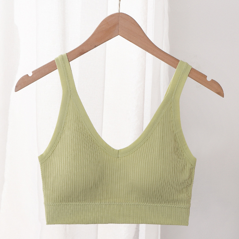 Seamless beauty back push up Correa inalámbrica chaleco en el pecho taza de una pieza fija de las mujeres anti-exposición tubo interior chaleco superior