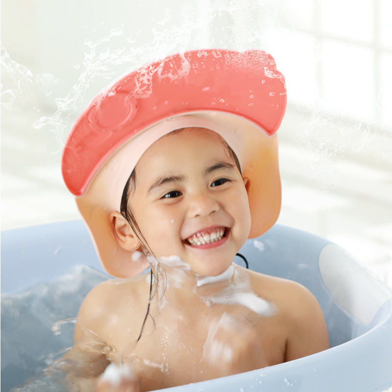 Baby Hair Washing Wonder Cap with Eye and Ear Protection, Adjustable Children's Bath Hat, Waterproof Shower Cap for Toddlers