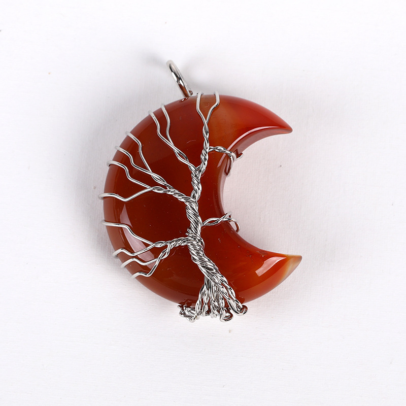 1 Piece 35 * 45mm Artificial Crystal Moon Life Tree Pendant display picture 18